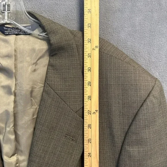 VTG‎ LANDS' END 100% Wool Sport Coat Blazer Jacket Brown Size 44R Made In USA - Picture 5 of 11